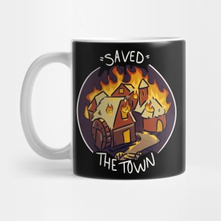 RPG Burned Down The Town - "Saved" - Dark Mode Mug